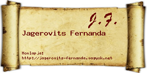 Jagerovits Fernanda névjegykártya